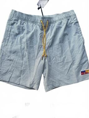 NWT Five Four Gray Seersucker Swim Trunks 34